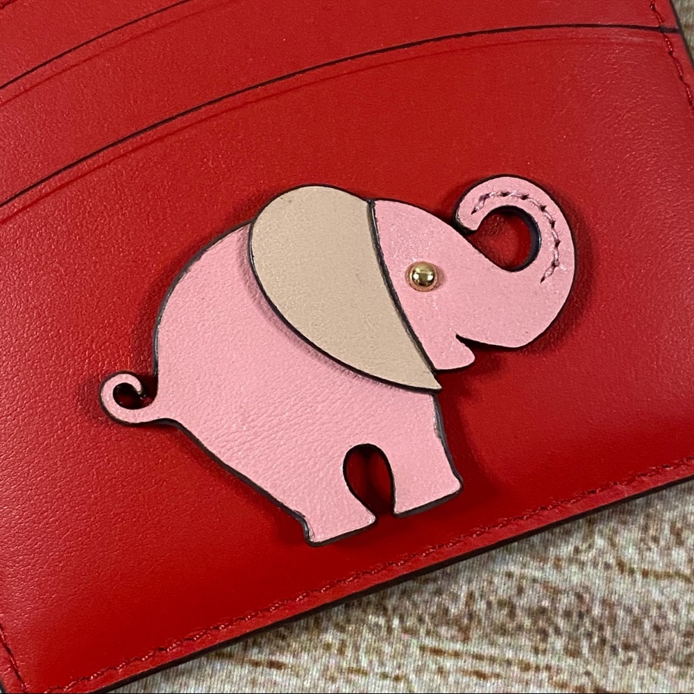 Kate Spade NWT “Tiny Elephant” Red Card Holder - Picture 3 of 11